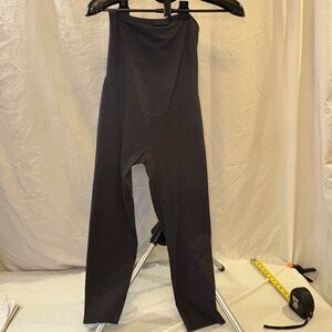 A GLOW Maternity Women's Dark Gray/Black Stretch Fit Full Panel Leggings SMALL